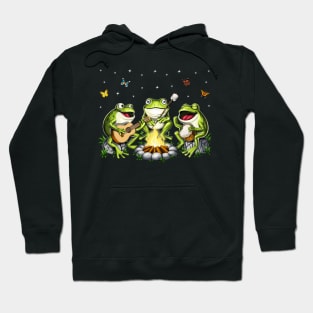 Cottagecore Frogs Camping Hoodie